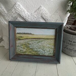 Rustic Blue Framed Landscape Art